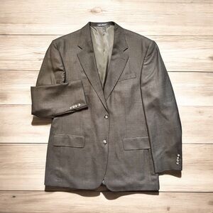 Oscar de la Renta Cashmere Blend blazer in grayest military green shade